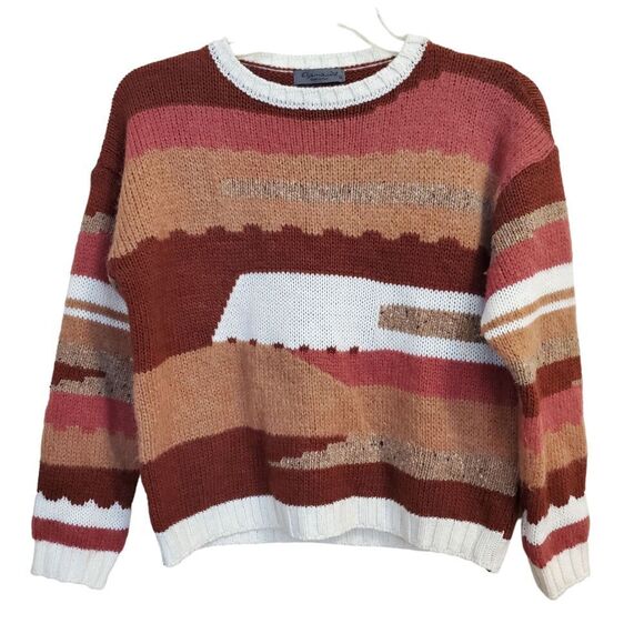 Elsamanda Italy Southwestern Desert Sweater wool alpaca blend lightweight size M - Picture 2 of 6